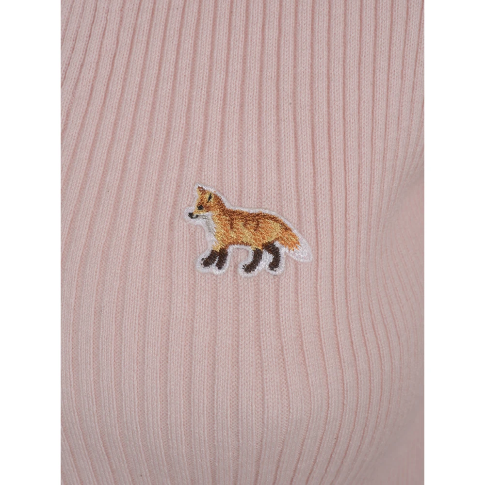 Maison Kitsuné Baby Fox Patch Cardigan Sweaters Pink Dames