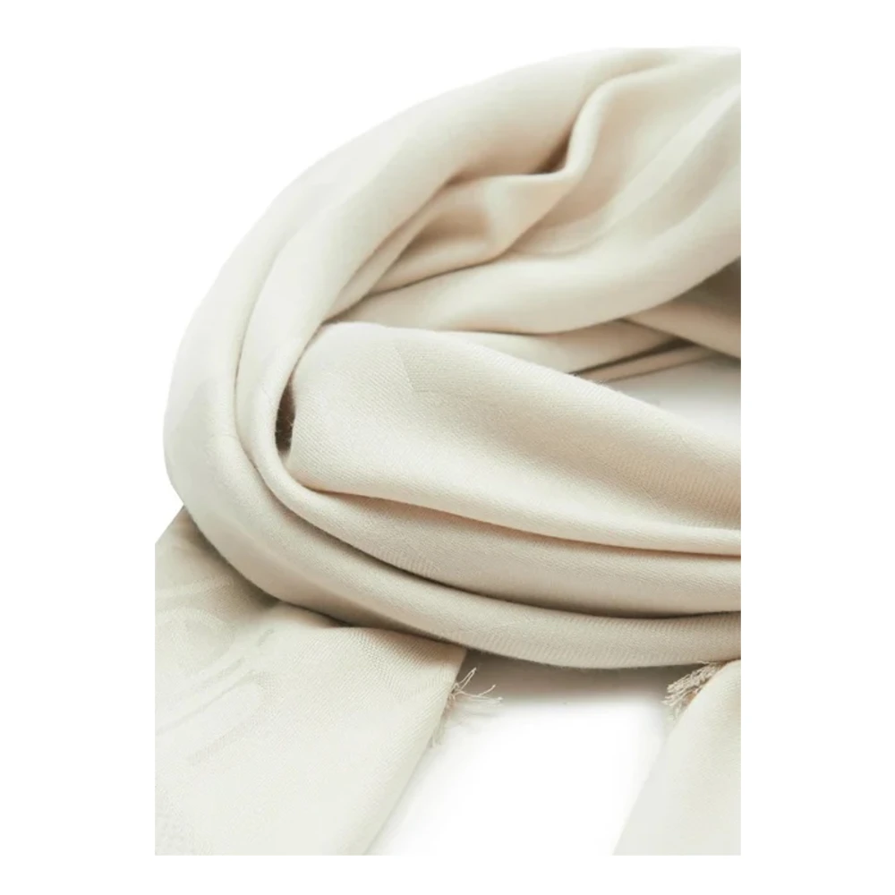 Calvin Klein Monogram Jacquard Sjaal Ivory Beige Dames