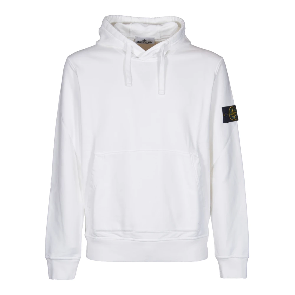 Stone Island Witte Biologisch Katoen Fleece Sweater White Heren