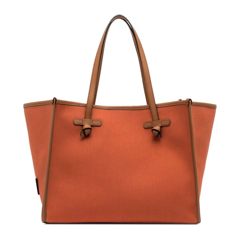 Gianni Chiarini Canvas Shopper met Leren Clutch Red Dames