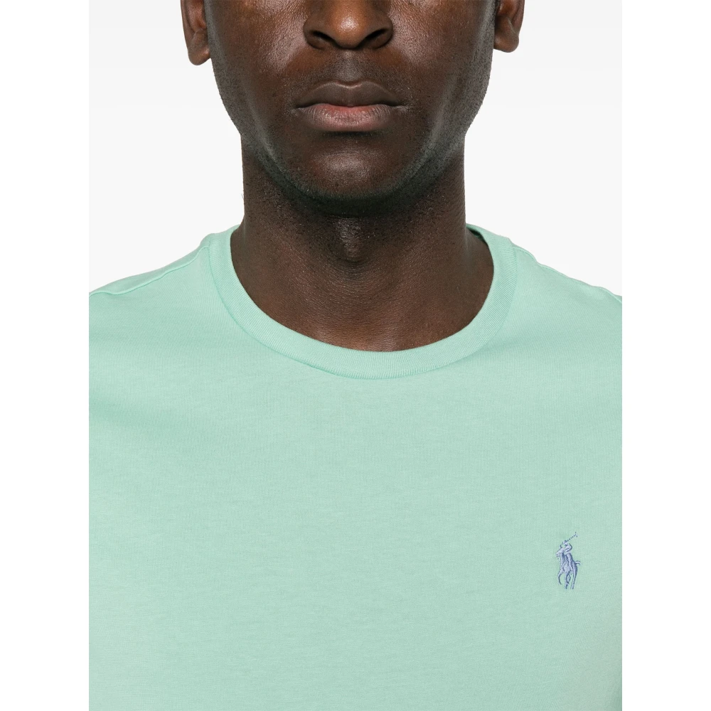 Polo Ralph Lauren Geborduurde Slim Fit Katoenen T-shirt Green Heren