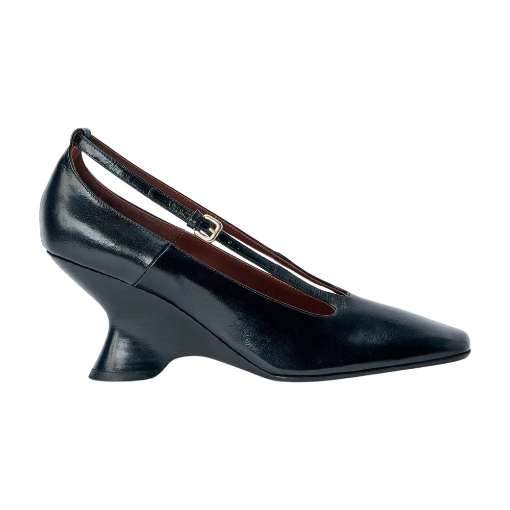 Dries Van Noten Donna Nero - Leather Wedge Pumps, Size: Eu - 38 - Immagine 2