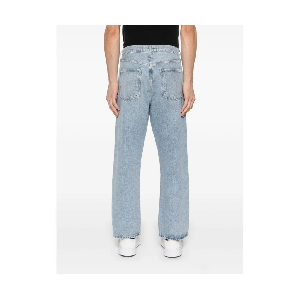 Agolde Lichtblauwe Knop Fly Jeans Blue Heren