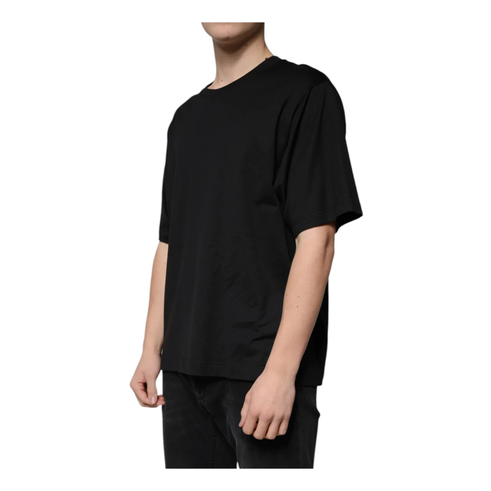 Dolce & Gabbana Zwart Katoenen Logo T-shirt Black Heren