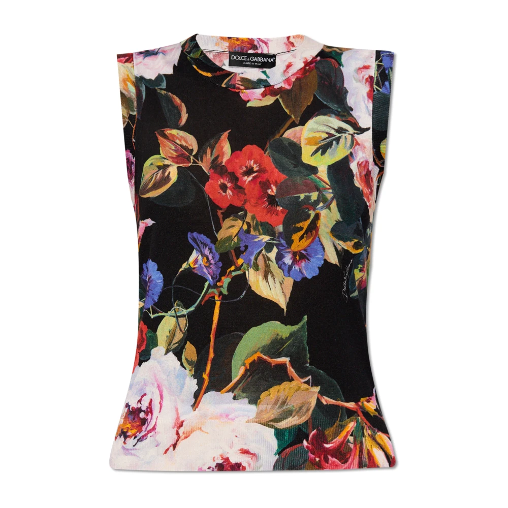 Dolce & Gabbana Bloemen top van zijde Multicolor Dames