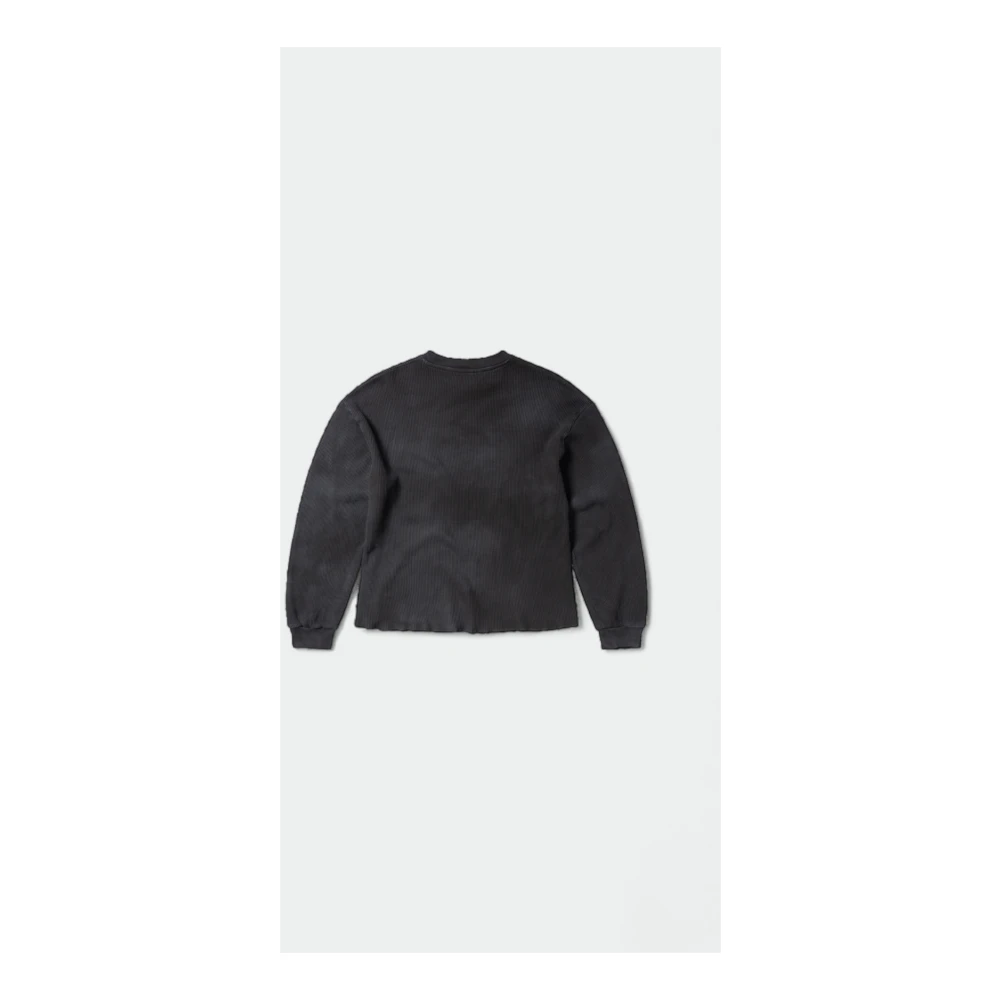 Aries Lange Mouw Wafel T-shirt Black Heren