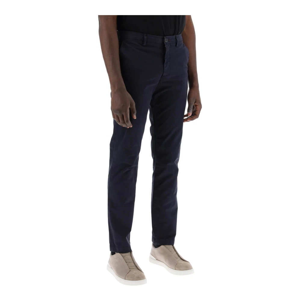 PS By Paul Smith Katoenen Stretch Chino Broek Blue Heren