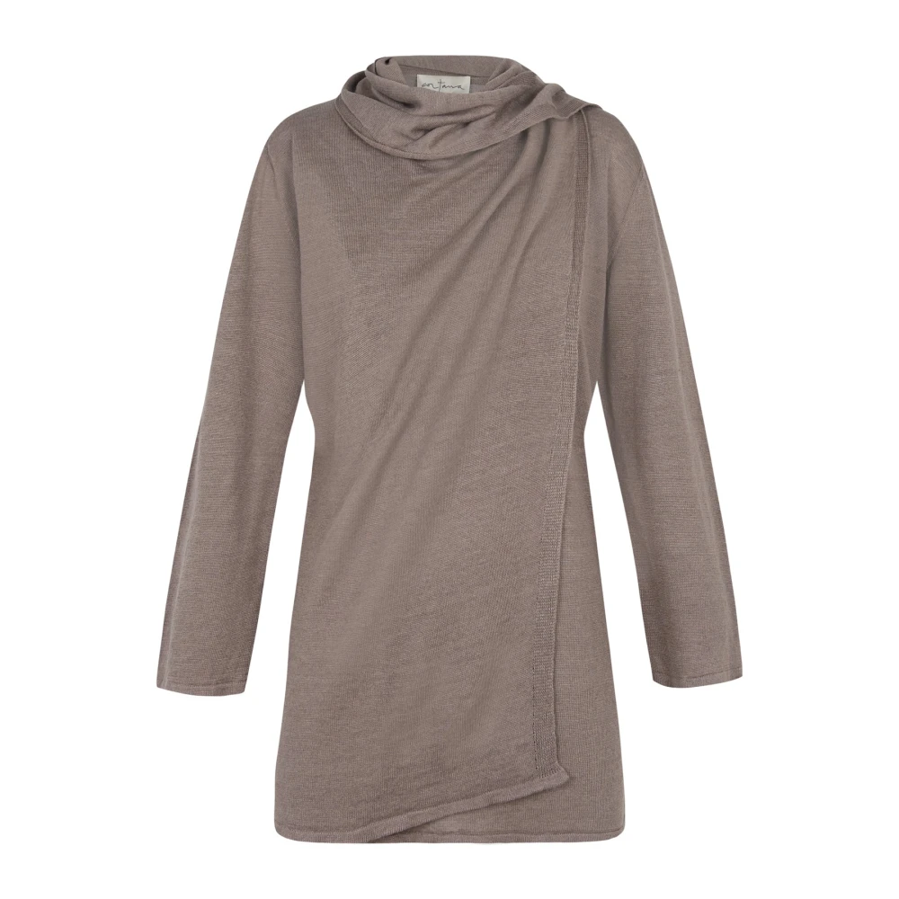 Cortana Women's Gray Linen Wrap Top Botanica
