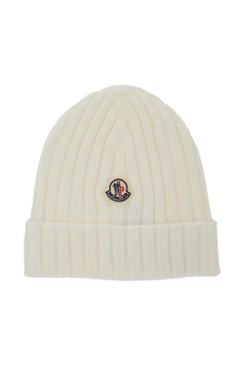 Ribbed Logo-Patch Beanie