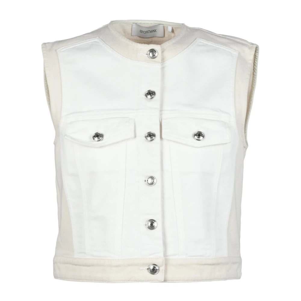 SPORTMAX Katoenen Mouwloos Vest Yellow Dames