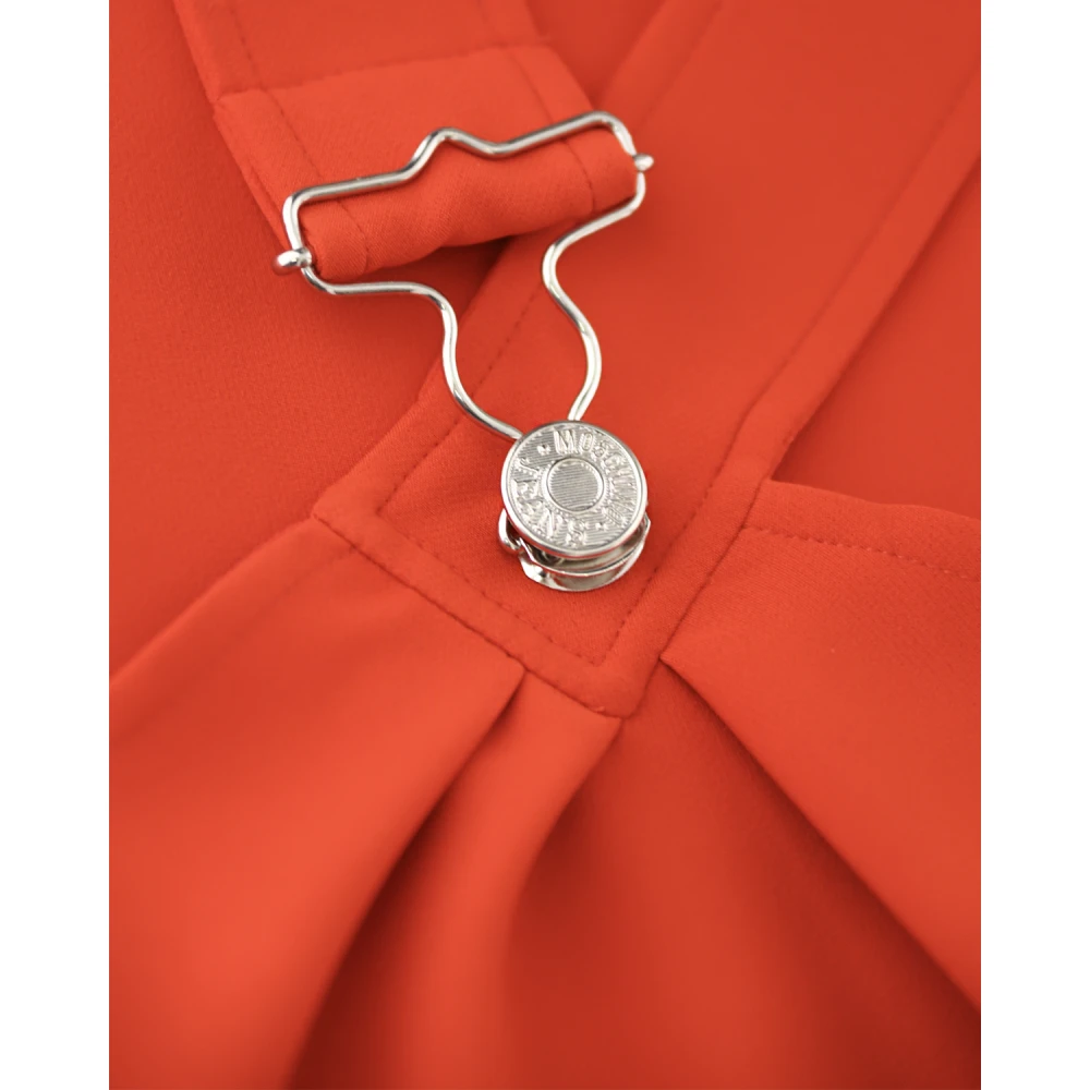 Moschino Rode Lange Cady Jurk met Nekband Red Dames