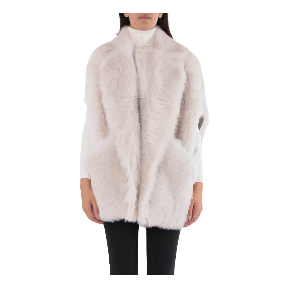 Gilet en shearling avec fourrure de renard Blancha Gilets Miinto