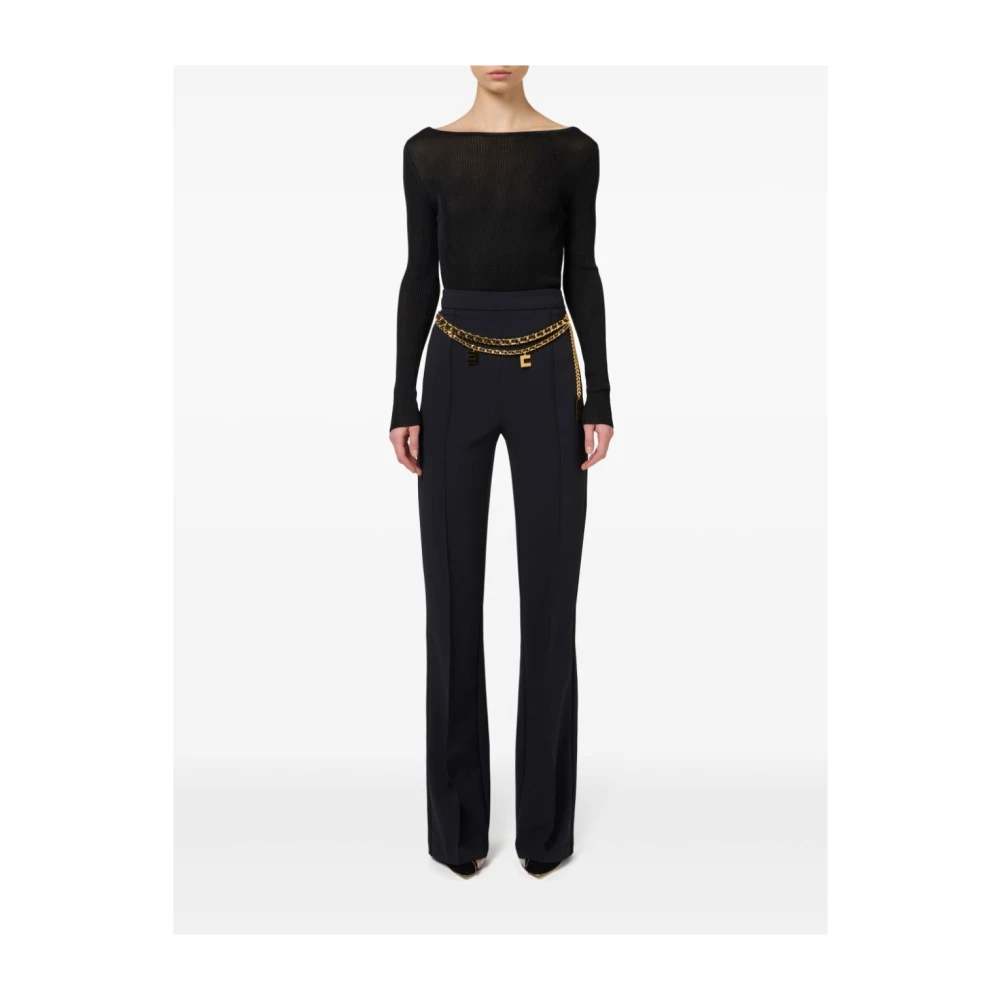 Elisabetta Franchi Palazzo Broek met Kettingriem Black Dames