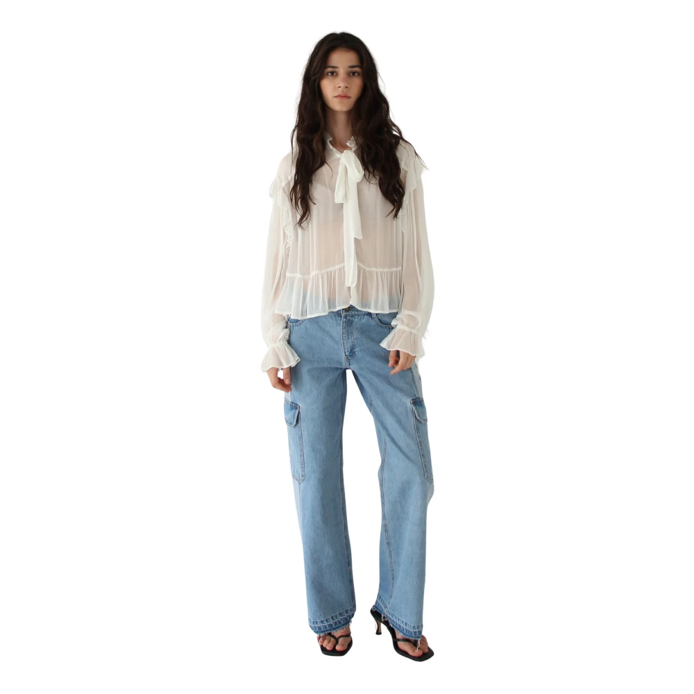 Designers Remix Iola Stropdas Blouse Beige Dames