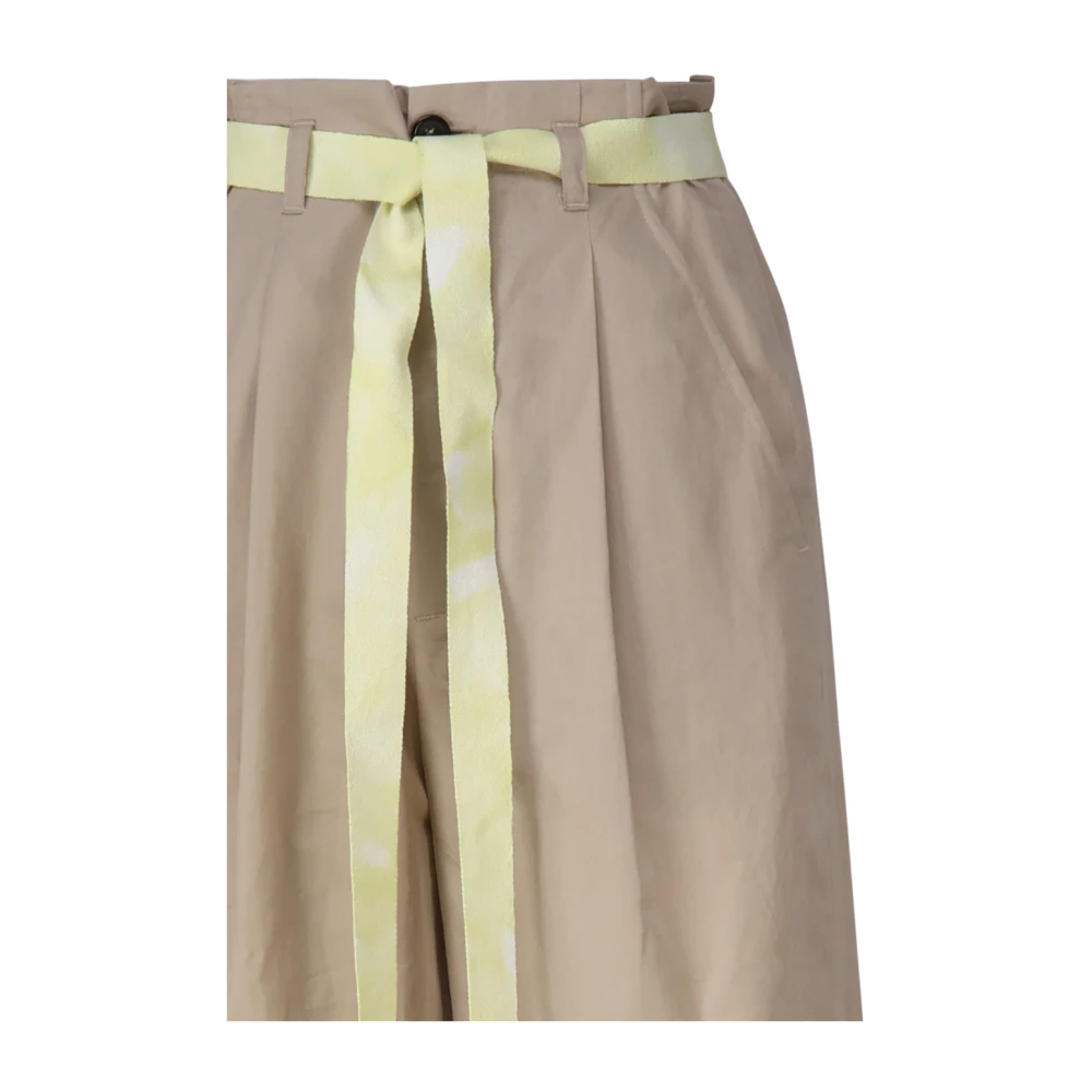 pinko Beige Katoen Linnen Broek Beige Dames