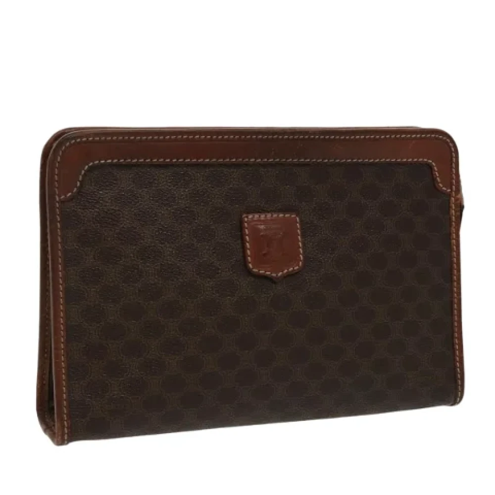 Celine Vintage Pre-owned Leather clutches Brown Dames