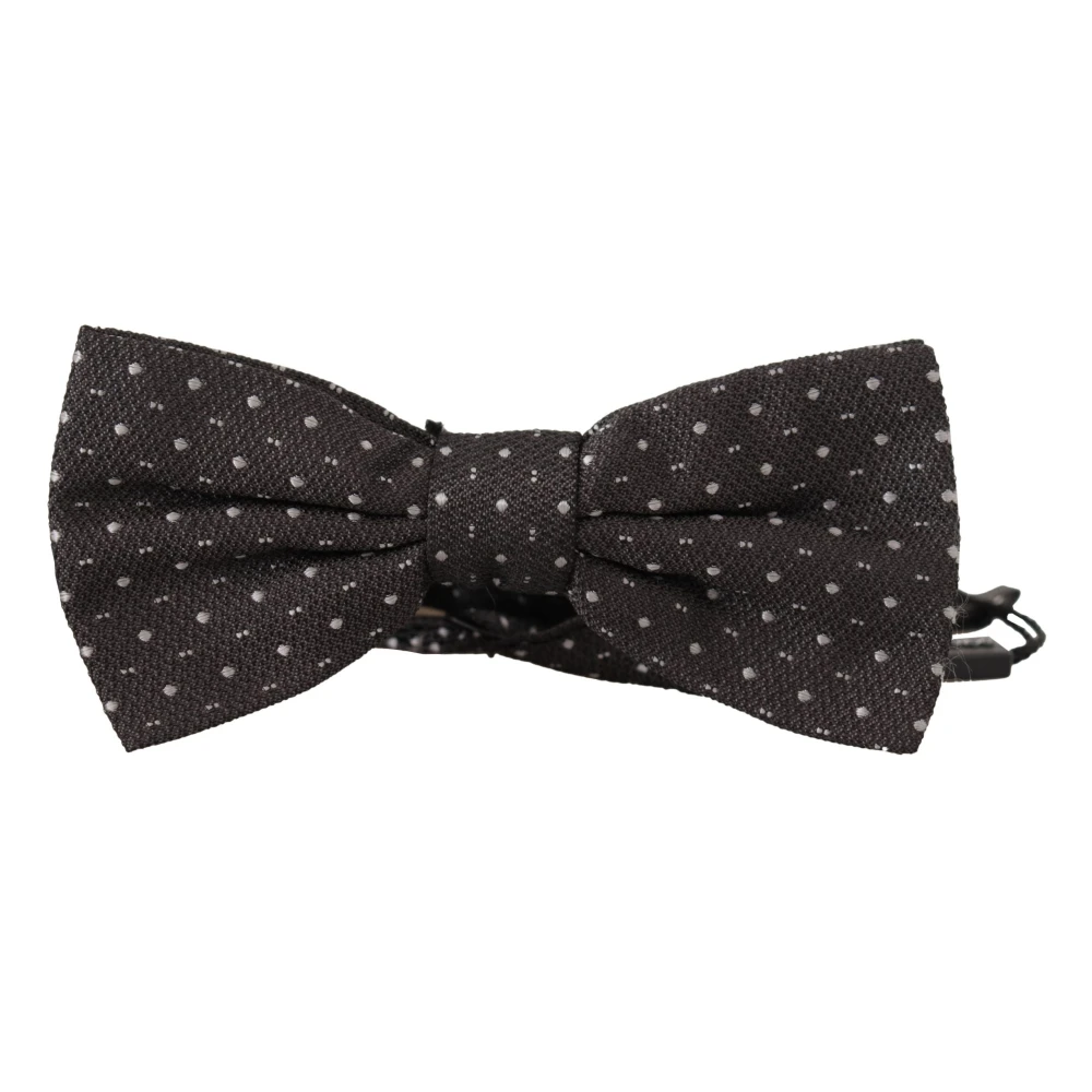 Dolce & Gabbana Silk Bow Tie Black Gray Polka Dot - Male - Bow Ties - Black - One Size - Accessories - Image 3