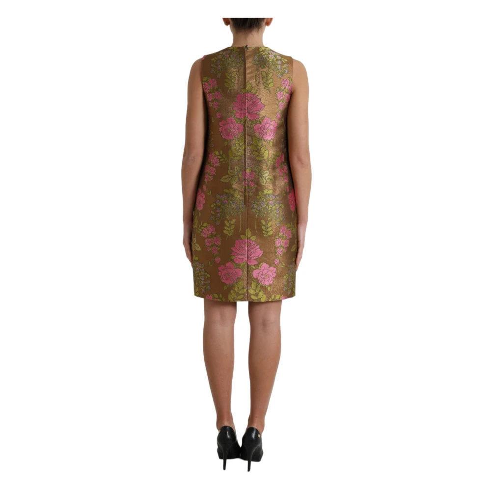 Dolce & Gabbana Bloemig Mouwloos Shift Mini Jurk Multicolor Dames