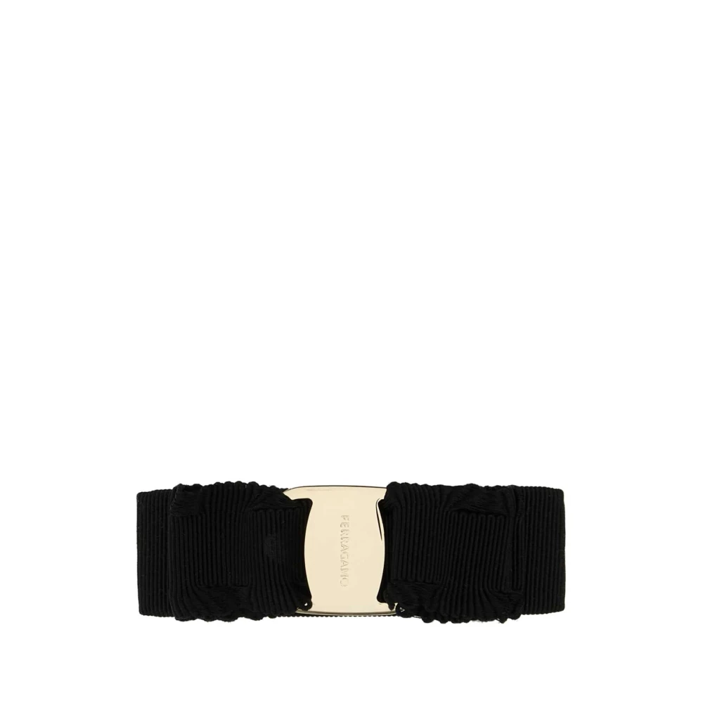 Salvatore Ferragamo Zwarte Stoffen Haarklem Black Dames
