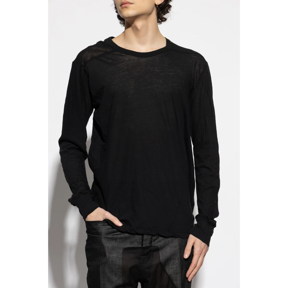 Rick Owens Long Sleeve T-shirt Level LS Black Heren