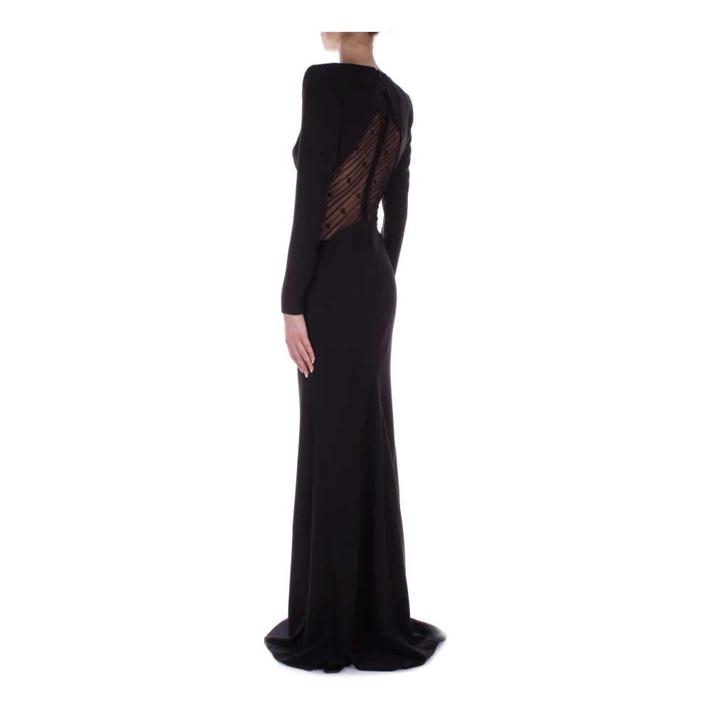 Elisabetta Franchi Red Carpet Zwarte Jurk Black Dames