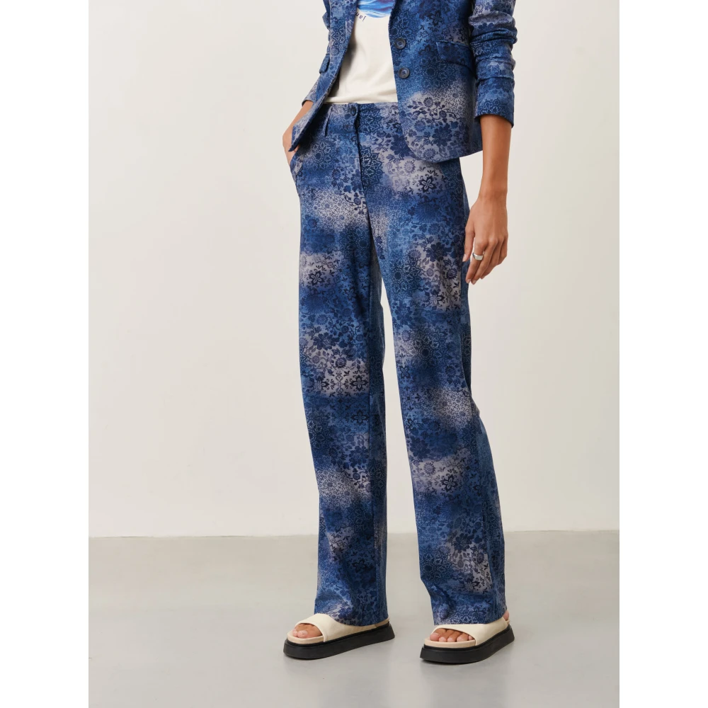 Jane Lushka Wide Trousers Blue Dames