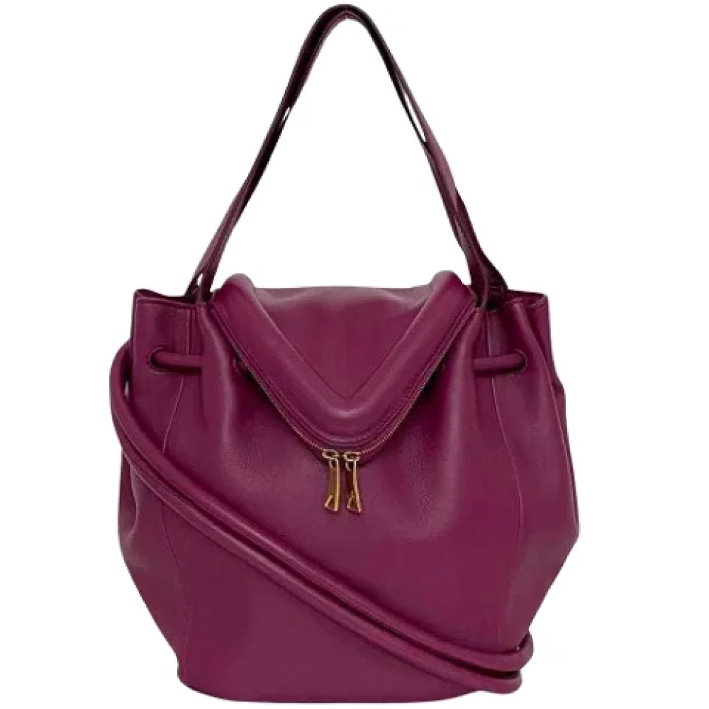 Bottega Veneta Vintage Pre-owned Leather shoulder-bags Purple Dames