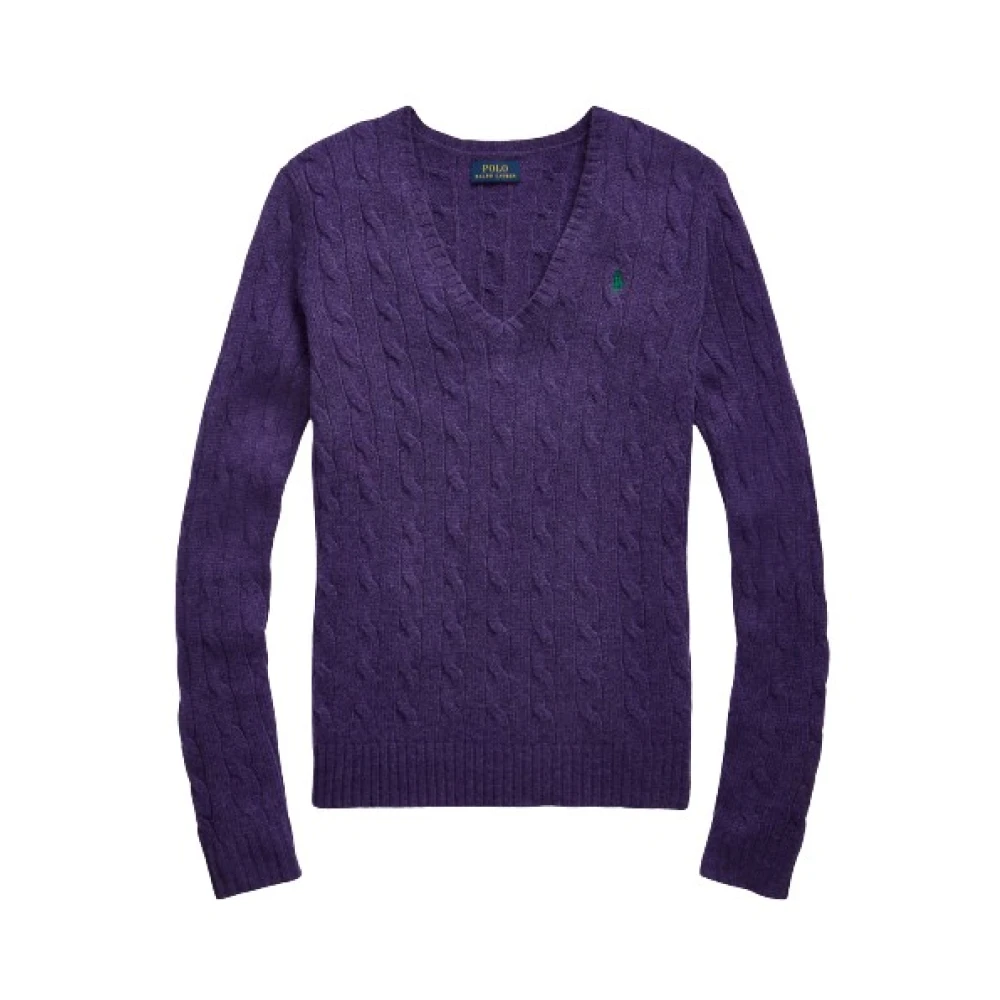 Polo Ralph Lauren Women's Purple Kimberly V-Neck Knitwear