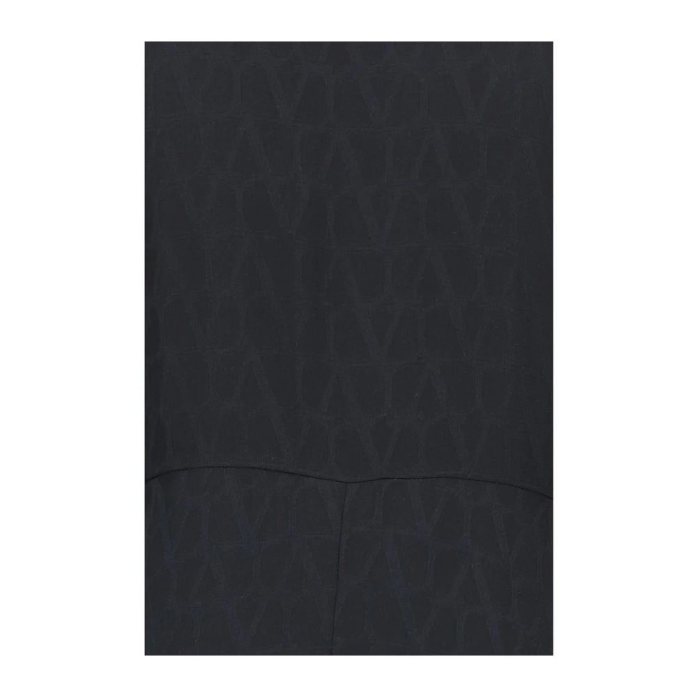 Valentino Zijden Toile Iconographe Jurk met Ruche Black Dames
