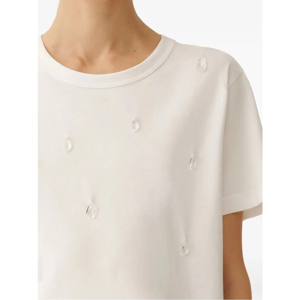 Fabiana Filippi Jersey T-shirt voor vrouwen Beige Dames