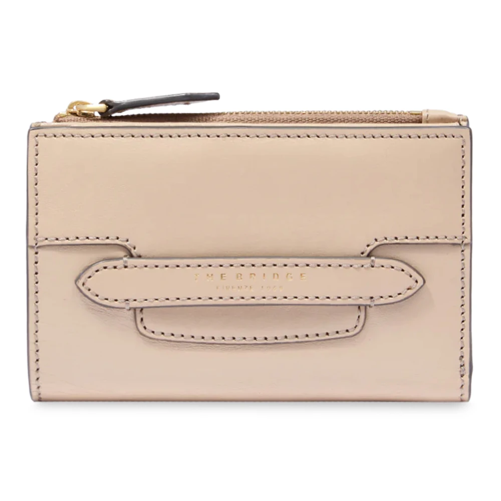 The Bridge Klassieke Leren Portemonnee Beige Dames