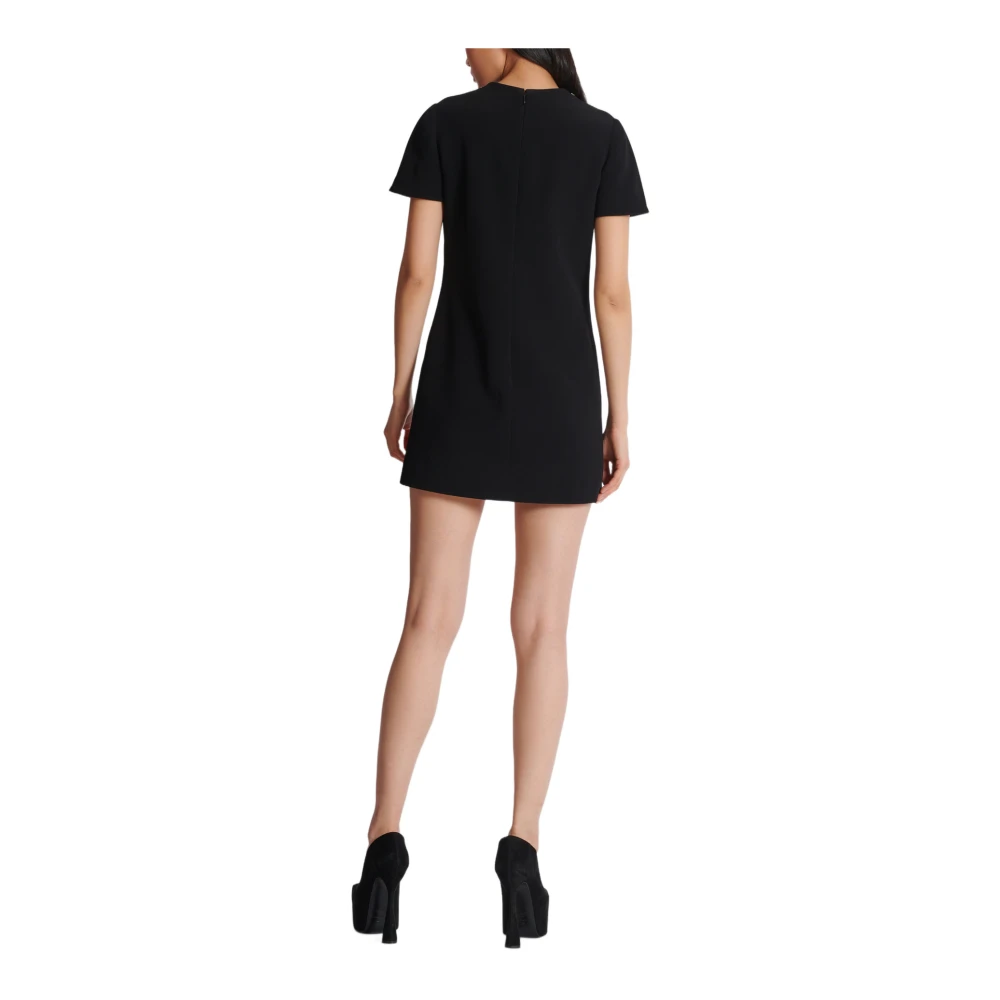 Balmain Geborduurde crêpe shiftjurk Black Dames