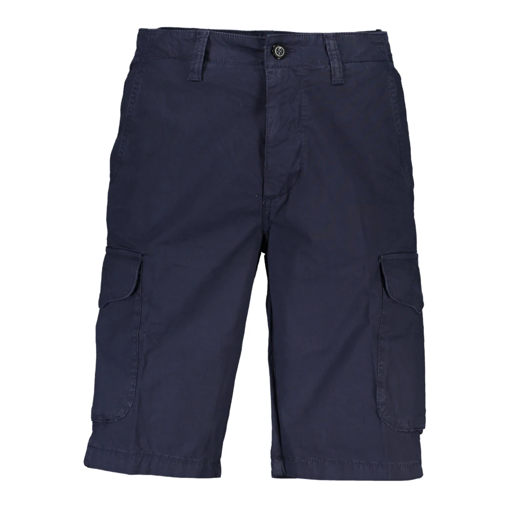 North Sails Blauwe Bermuda Shorts Regular Fit Logo Blue Heren