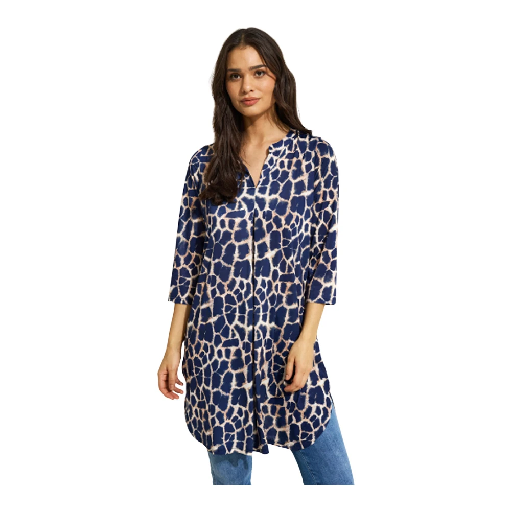 IN Front Blauwe Maracol Tuniek met 3 4 Mouwen Blue Dames