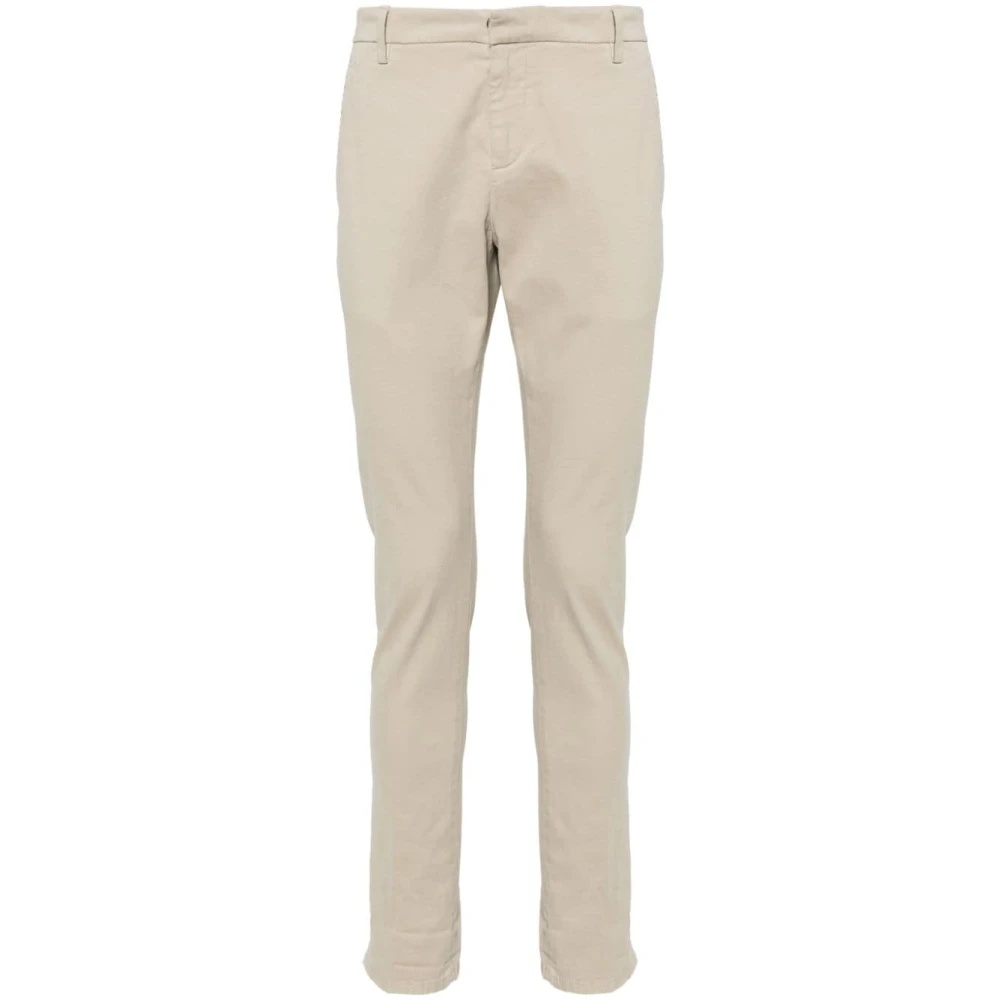 Dondup Slim Fit Beige Bomull Byxor Beige, Herr