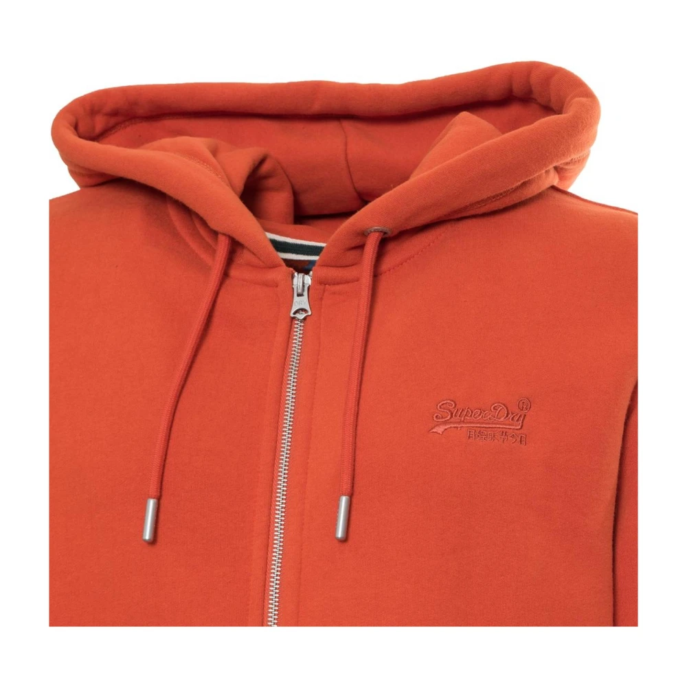 Superdry Oranje Zip Hoodie Katoen-Polyester Sweatshirt Orange Heren