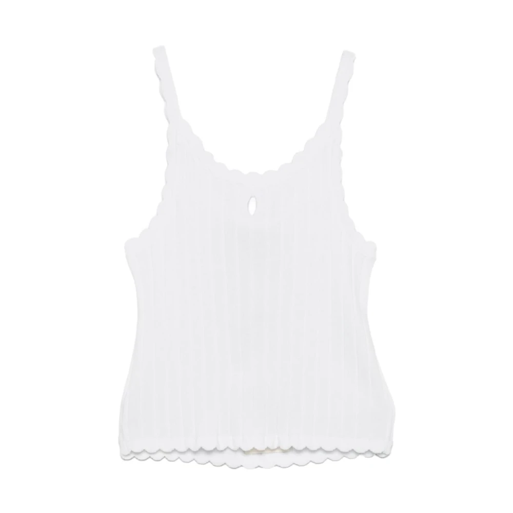 Twinset Girls White Kids Sleeveless Tops, 14 Y, Twin-Set Top