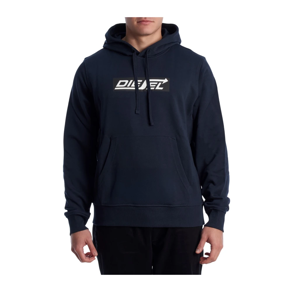 Diesel Herr Blå Sweatshirts & Hoodies 2XL, Bomull, Hoodies