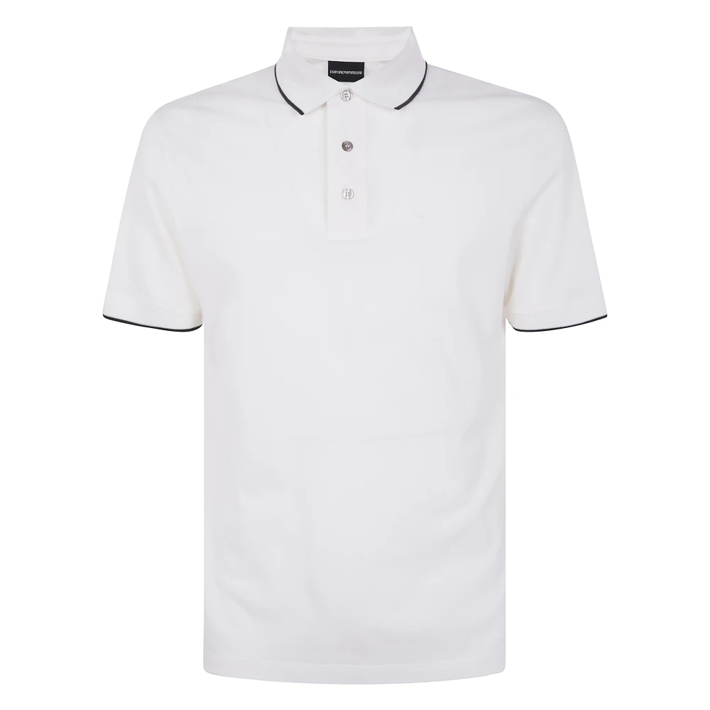 Emporio Armani Klassisk Polo Tröja för Män White, Herr