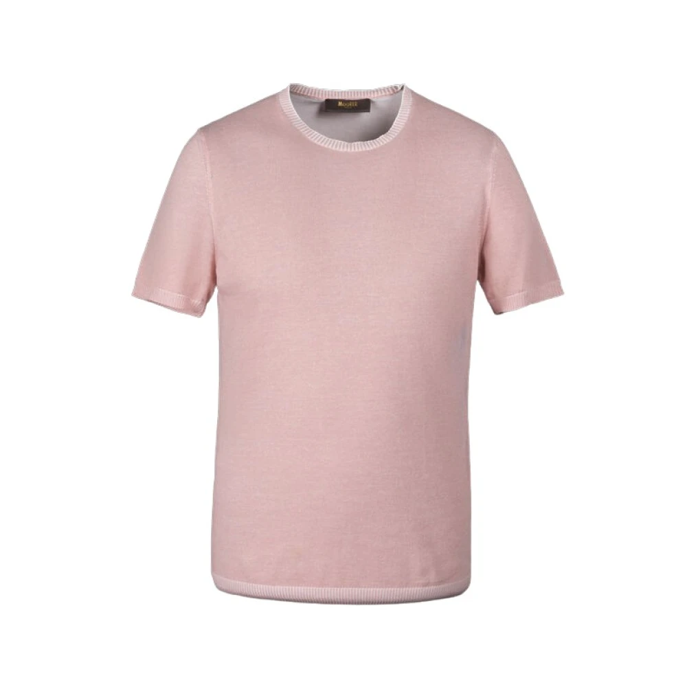 Moorer Men's Pink Round-Neck Knitwear, M, Crew Neck Knit Jumper