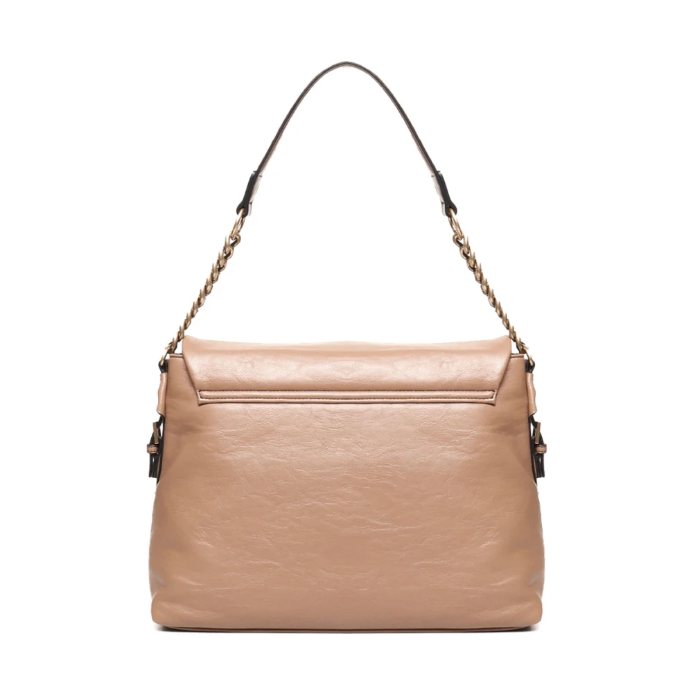 Love Moschino Zwarte schoudertas met gouden decoraties Brown Dames