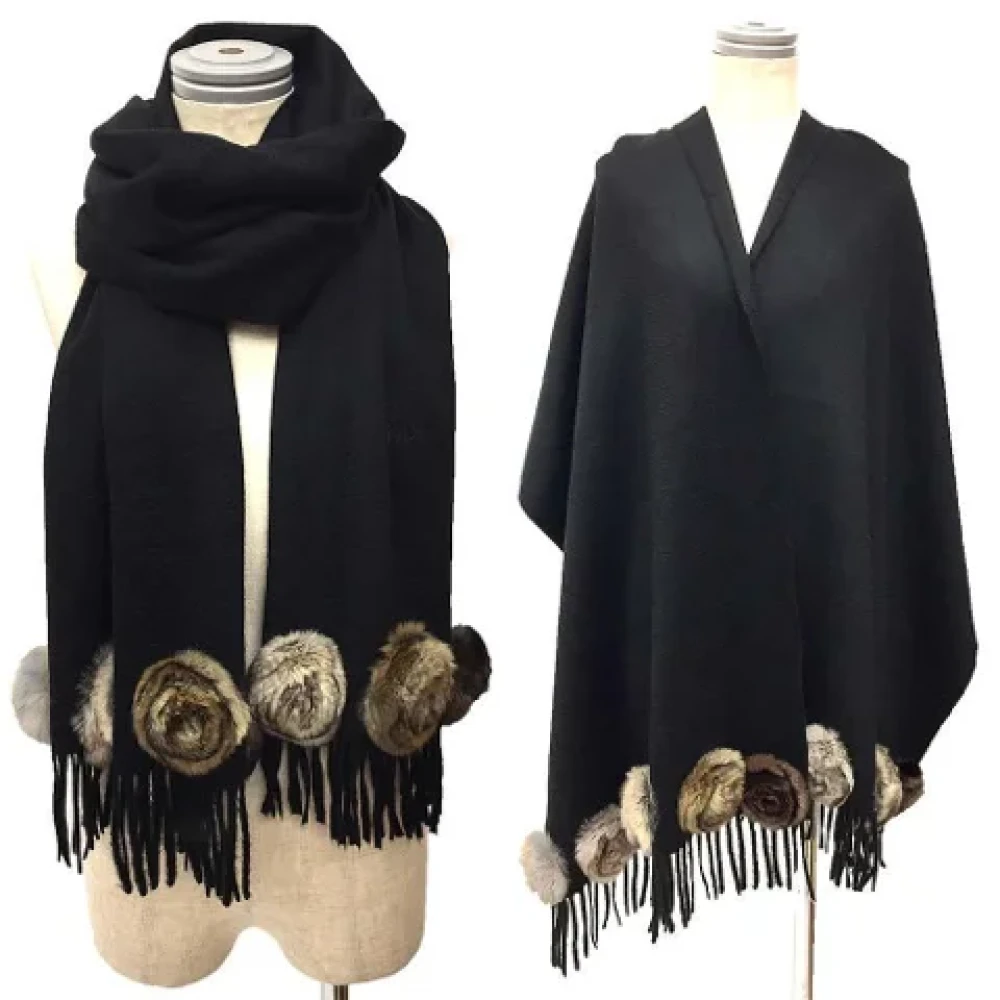 Fendi Vintage Pre-owned Fabric scarves Black Dames