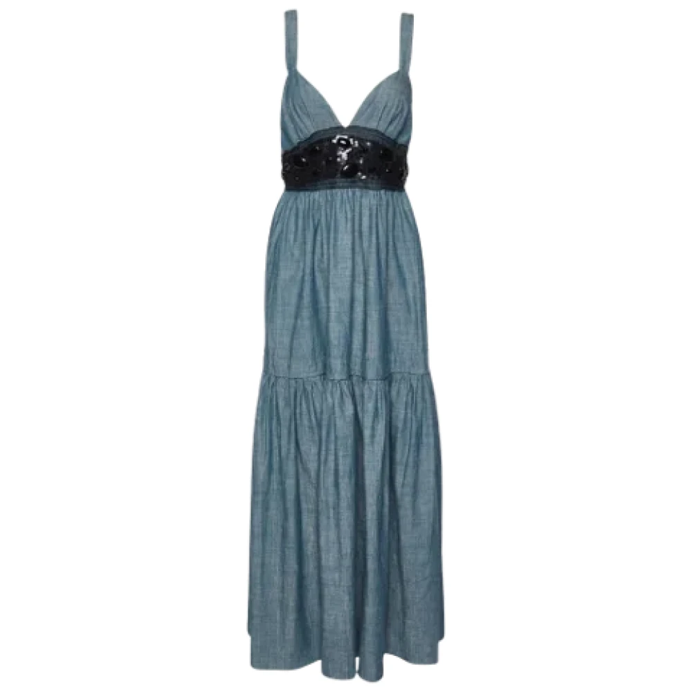 Missoni Pre-owned Cotton dresses Blue Dames