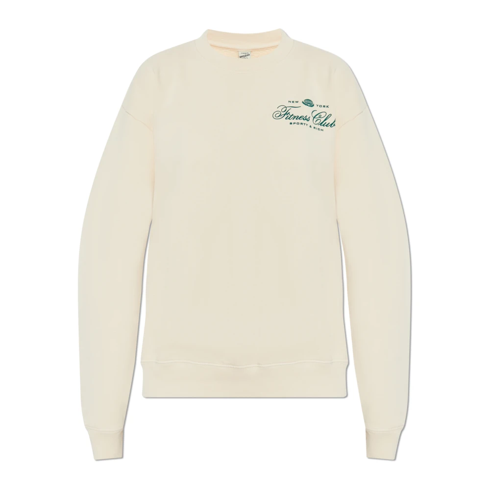 Sporty & Rich Sweatshirt uit de Fitness World collectie Beige Unisex