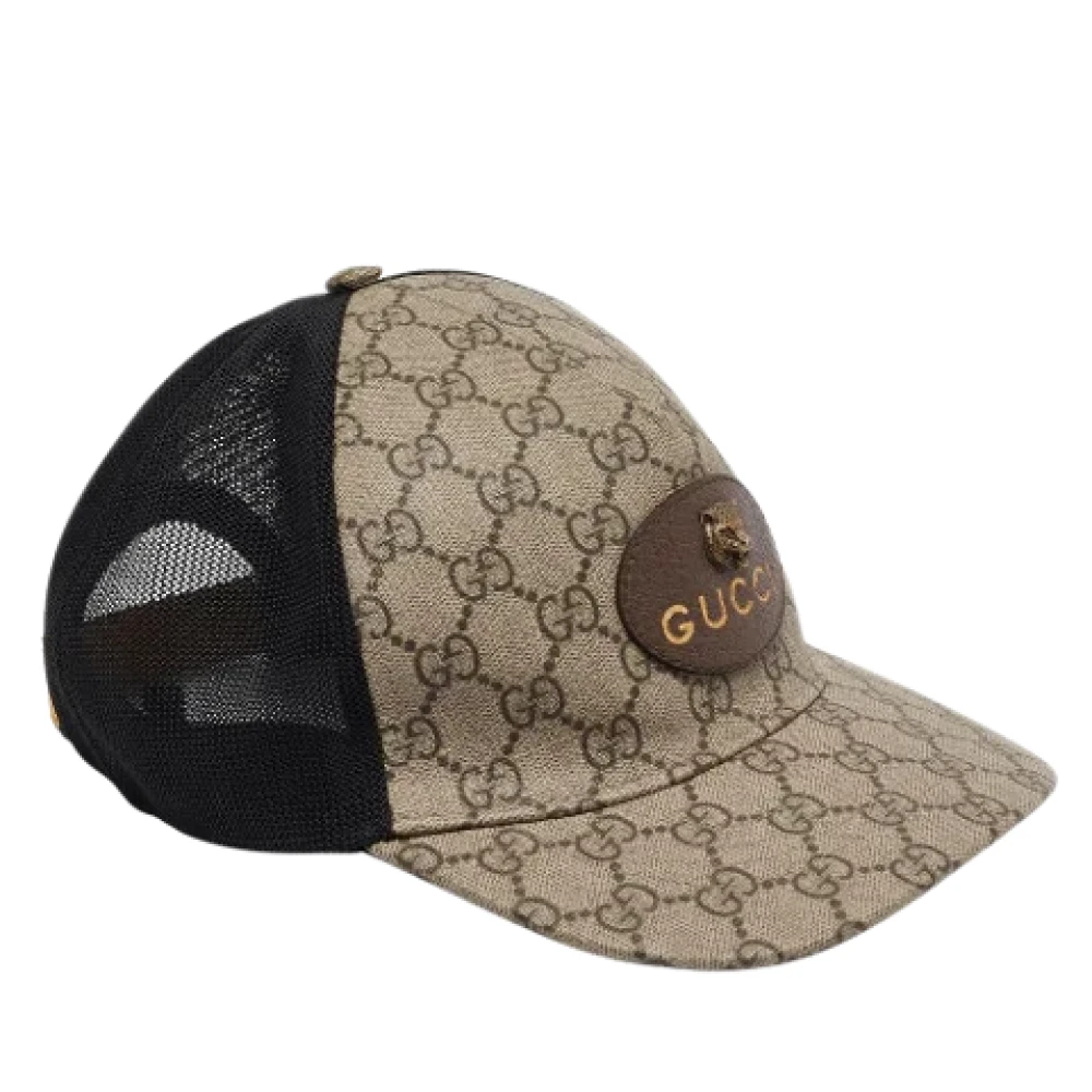 Gucci Vintage Pre-owned Canvas hats Beige Heren
