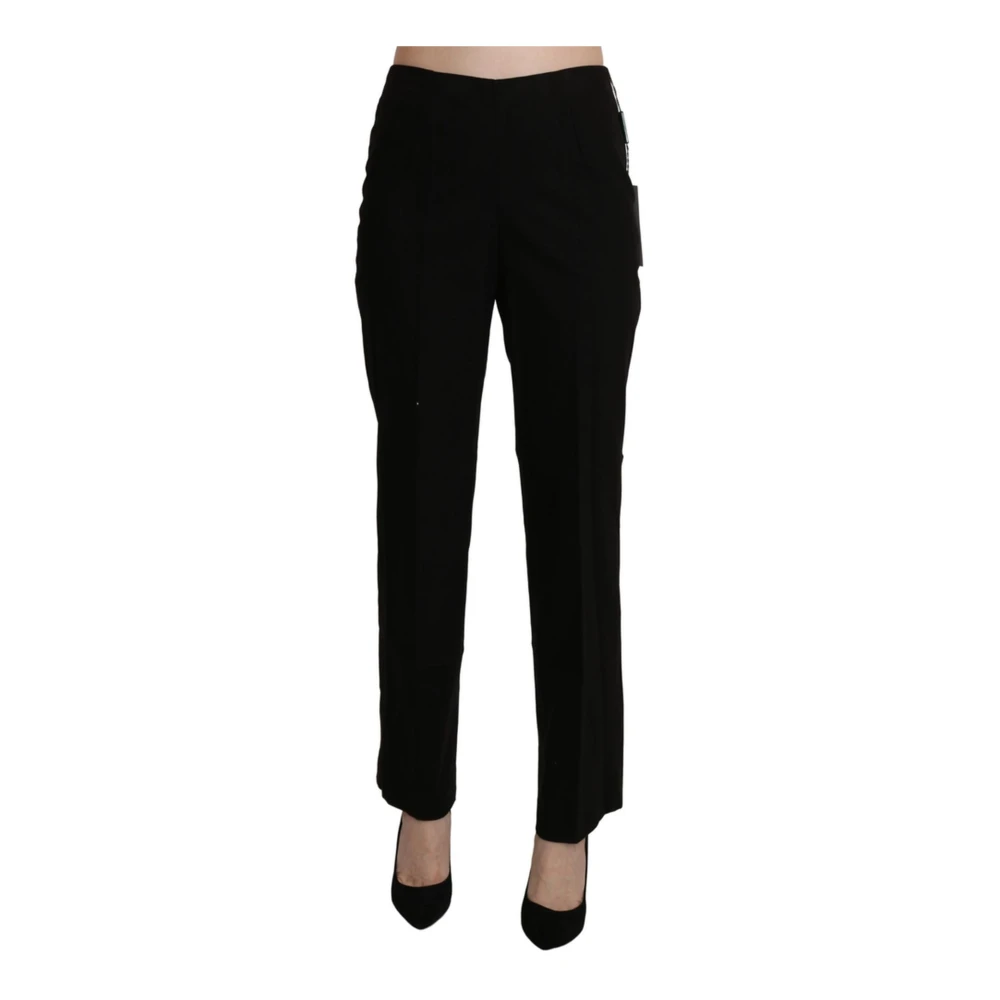 Bencivenga Women's Black Logo Detail Straight Pants