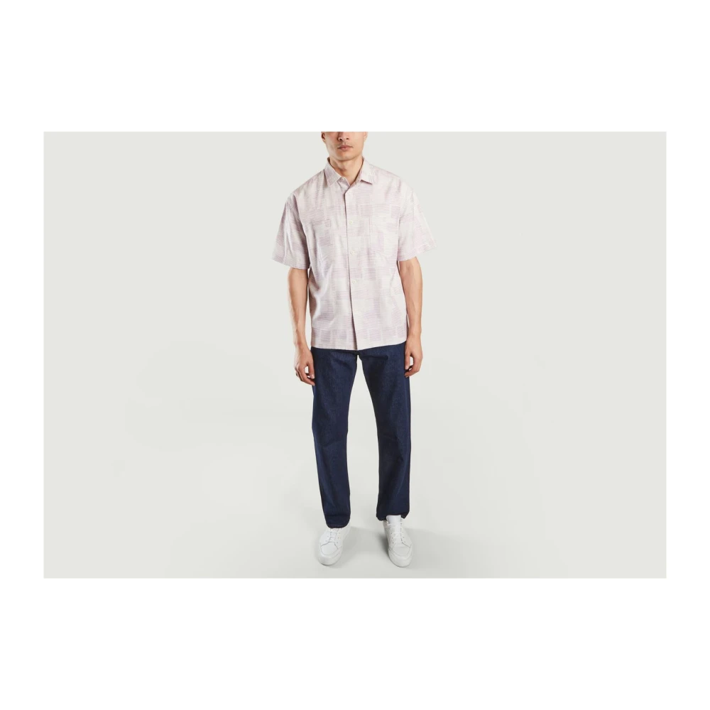 YMC You Must Create Mitchum Ruimvallend Katoenen Overhemd White Heren