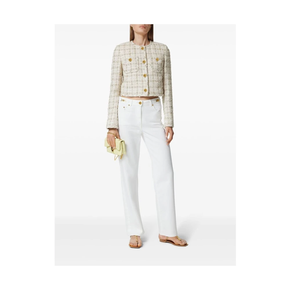 Versace Amandel Beige Knoopjas met Raffel Detail Beige Dames