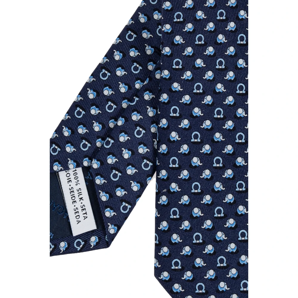Salvatore Ferragamo Zijden stropdas Blue Heren