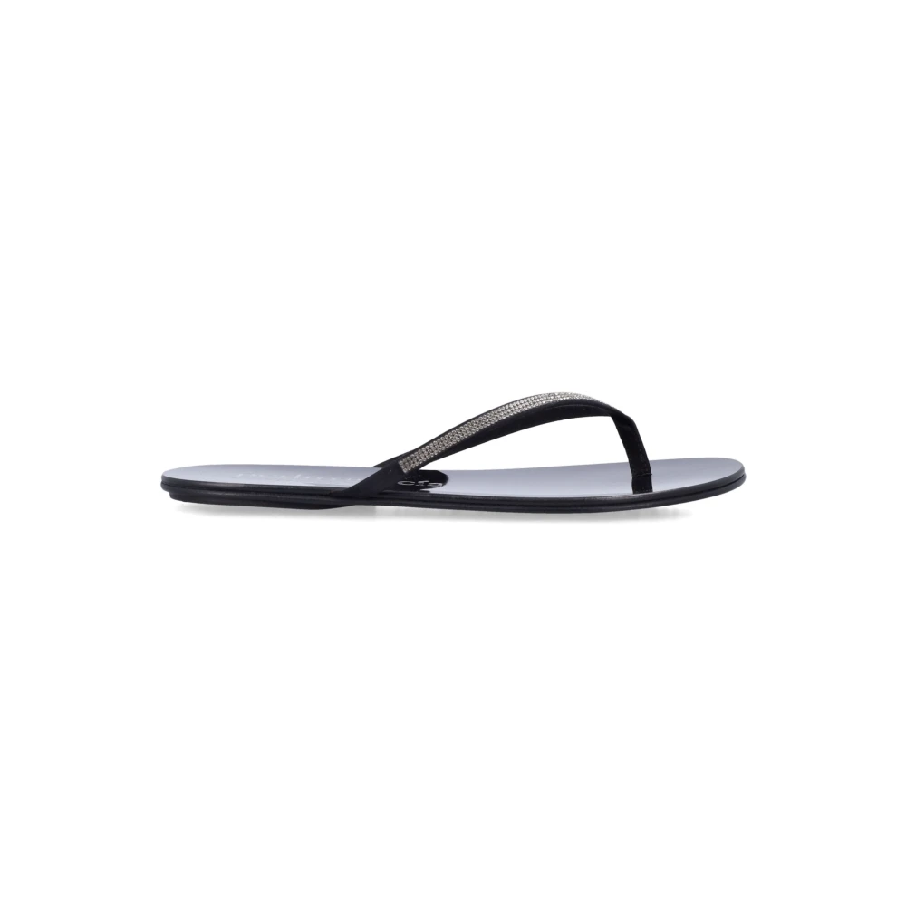 Pedro García Women's Black Flip Flops, 6 Uk, Prune Satin Sandals